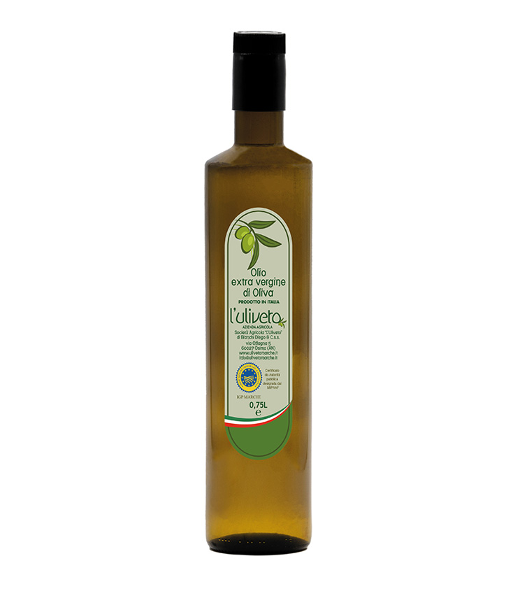 Bottiglia 0,75 L Olio evo IGP MARCHE – L'uliveto olio extra vergine  Marchigiano di qualità superiore